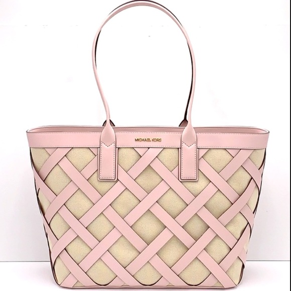 Michael Kors Handbags - MICHAEL KORS SIENNA Large Tote Shoulder BAG In POWDER BLUSH Leather Canvas